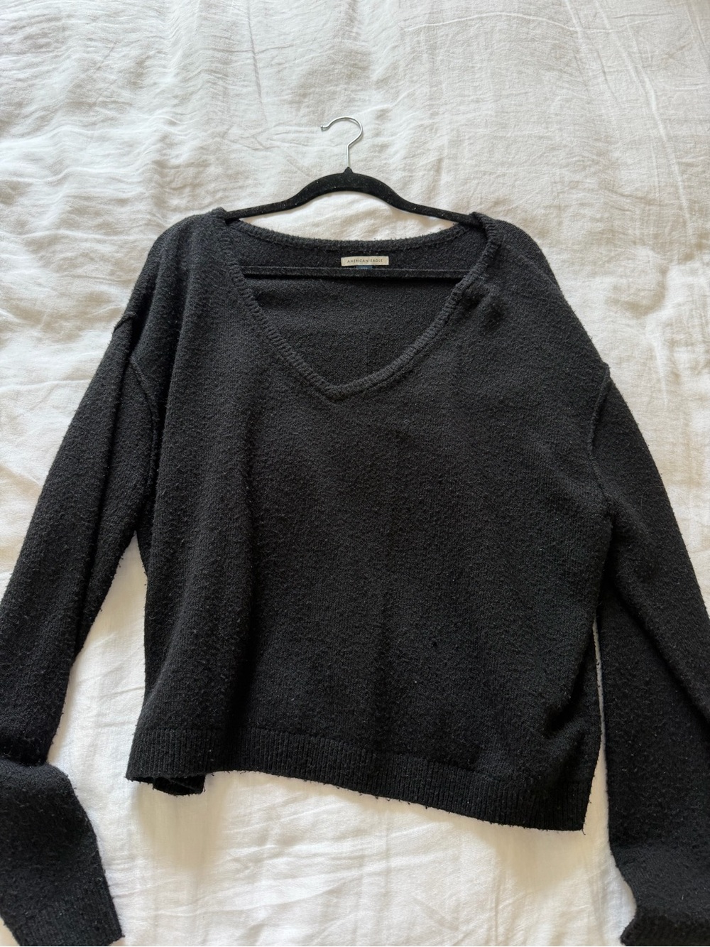 American Eagle Outfitters Black V-Neck Sweater